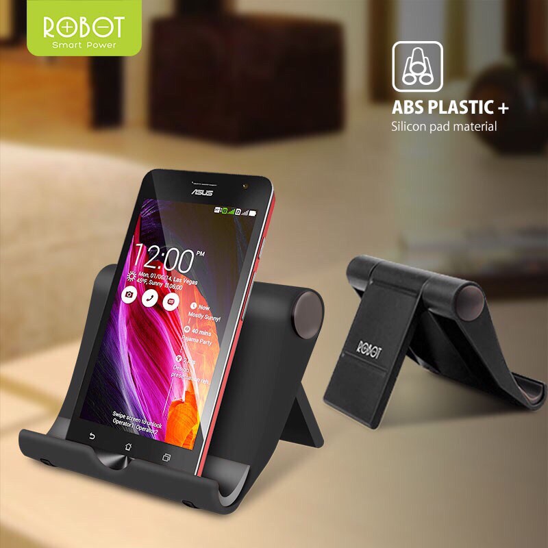 ROBOT RT-US01 Stand Holder HP For iPhone/Android Black-Garansi 1 Tahun