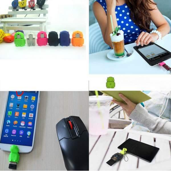 OTG Robot Mini Micro USB to USB / Otg Flashdisk Mini Android MICRO USB Conventer otg Micro