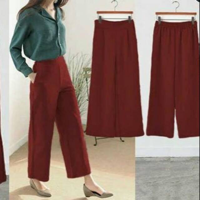 CELANA KULOT PANJANG WEDGES ootd hijab