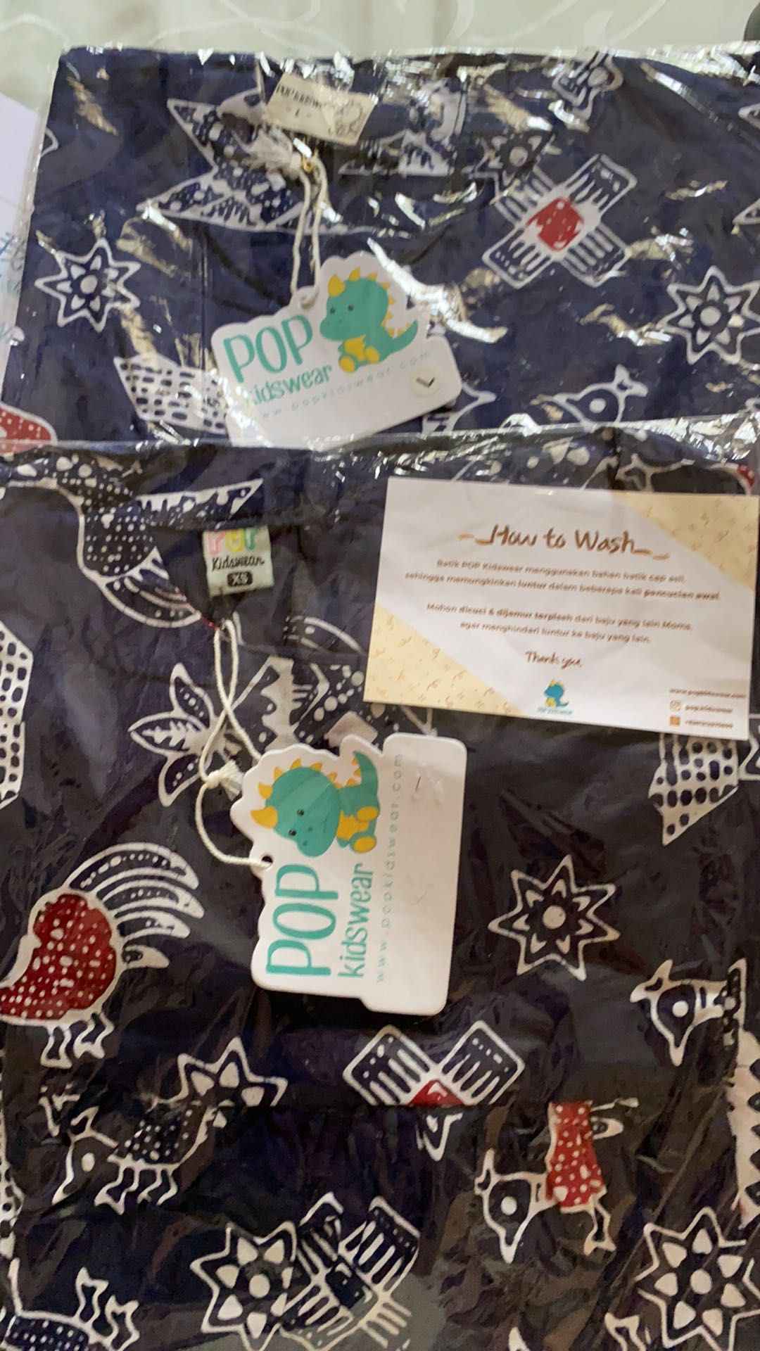 Pop Kidswear   Sinta Batik Dress - Dress Anak Perempuan Batik Biru Navy