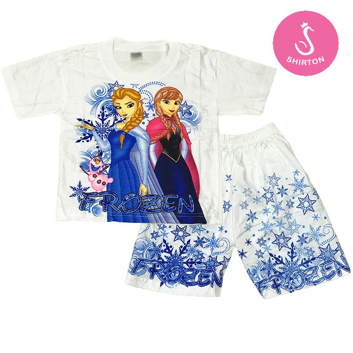  BAJU  SETELAN ANAK PEREMPUAN FROZEN  MODEL  A SHIRTON 