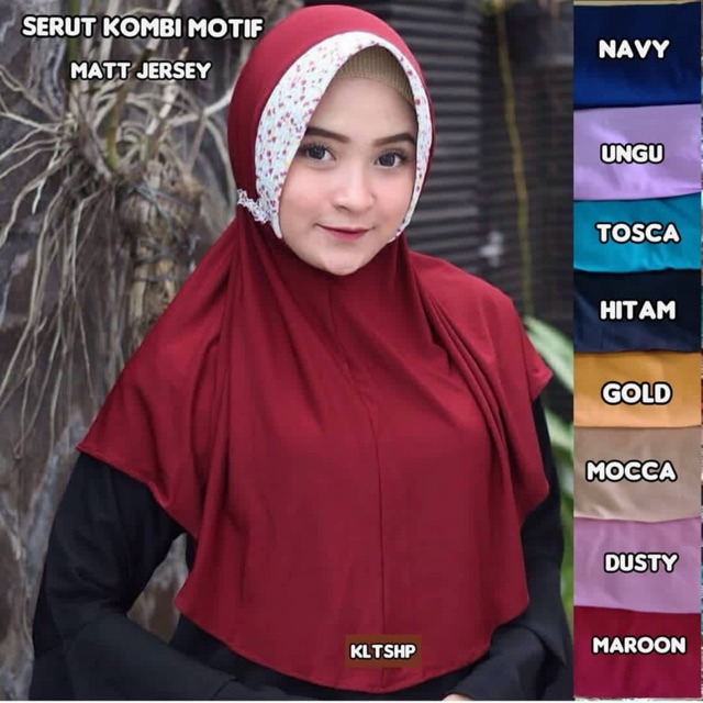 JILBAB SERUT KOMBI MOTIF