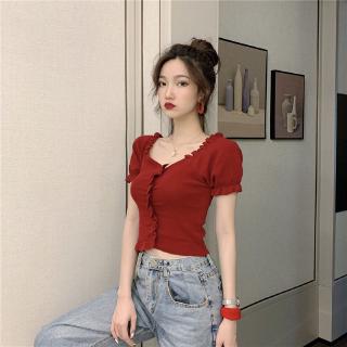  Kaos  T shirt Model V neck Lengan Pendek Gaya Korea  Bahan  