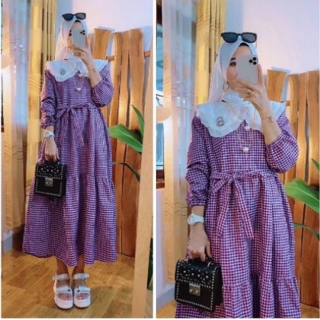 Gamis Terbaru 2022 Modern Gamis Remaja Tanggung Perempuan Gamis Anak Kotak /Midi Dress Wanita Dewasa