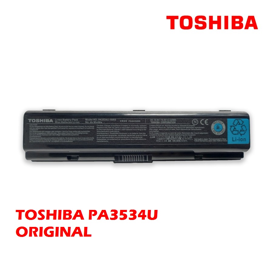 BATERAI TOSHIBA A200 A205 A210 A300 A500 A505 L205 L300 L455 L500 M200 M205 KODE PA3534U PA3535