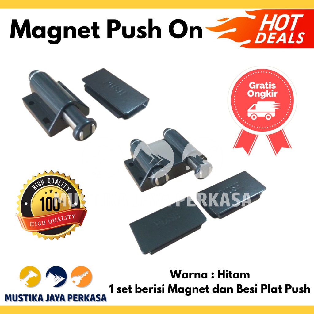 Magnet Single Magnet Double Push Kunci Magnet Lemari Kaca Push Open - Single