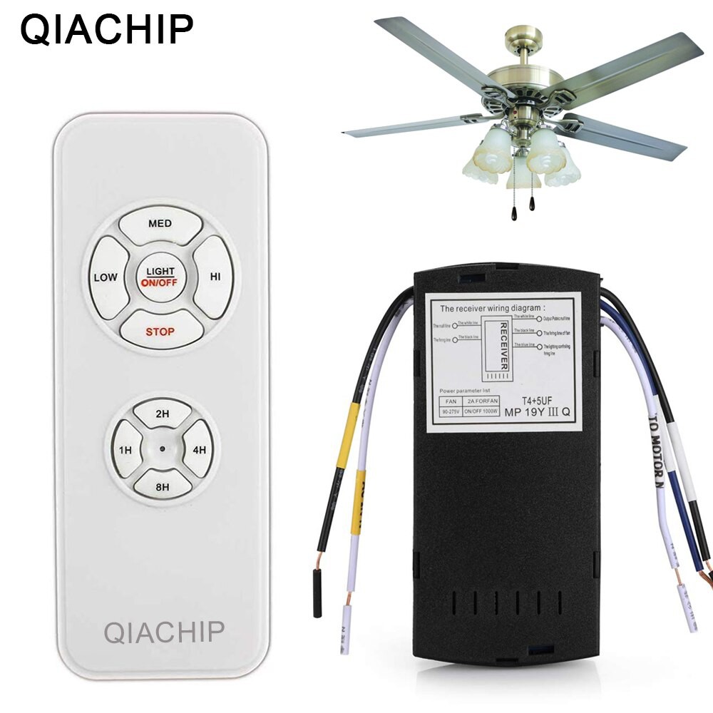 Qiachip Universal Ceiling Fan Lamp Remote Control Kit Ac 110 240v Timing Control Switch Adjusted Shopee Indonesia