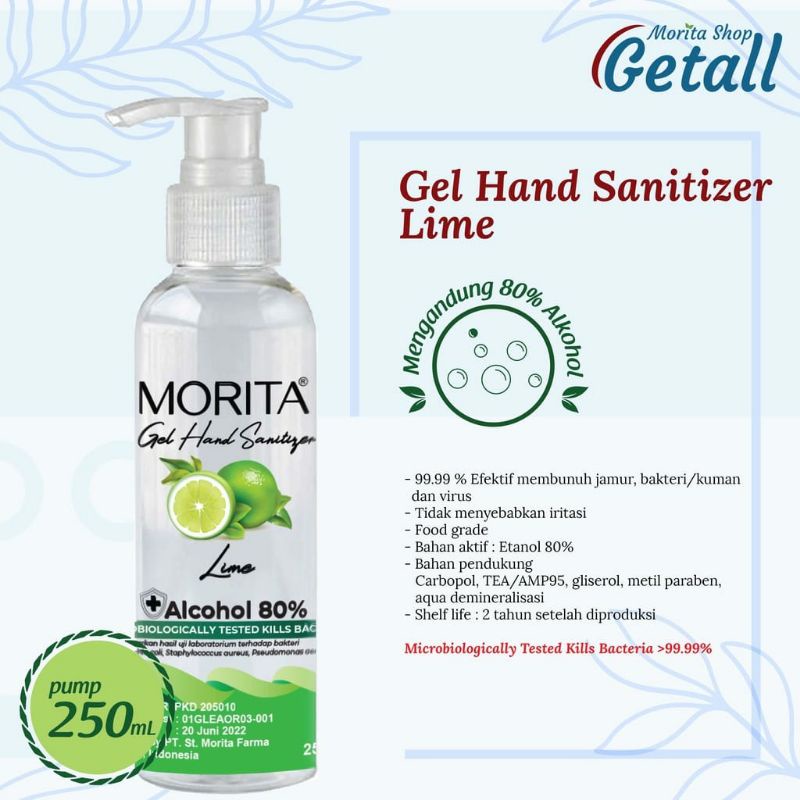 Hand Sanitizer Gel Morita Alkohol 80% 250 ml