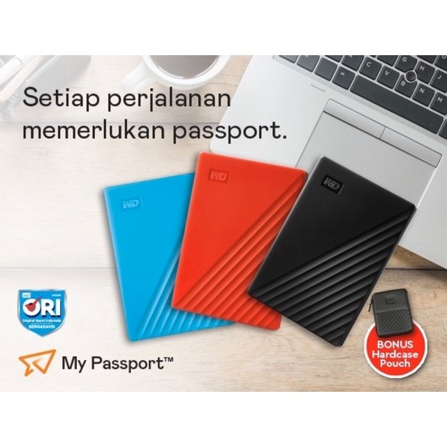 WD My Passport NEW Model 1TB/2TB/4TB/5TB - HDD Hardisk External - Garansi Resmi