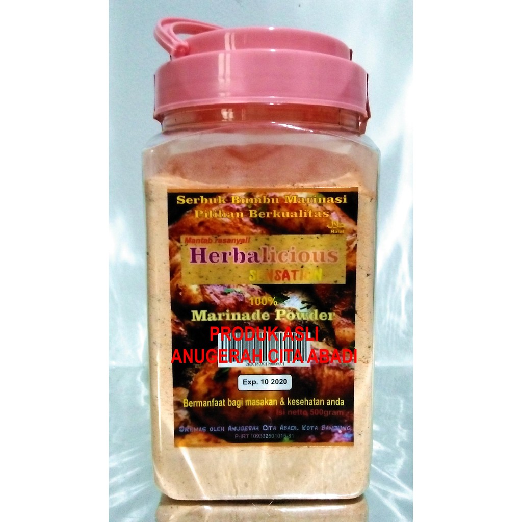 

Bumbu Marinasi Herbalicious Sensation Pure Marinade Powder 500 gram Toples Plastik