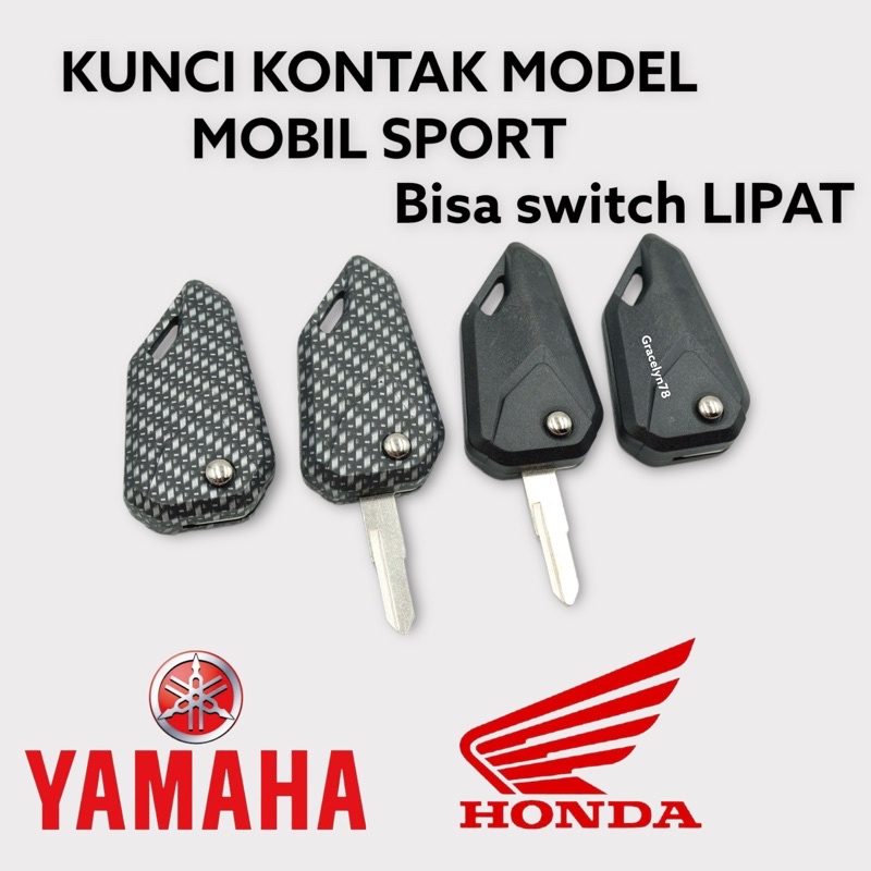 kunci motor lipat otomatis custom model mobil panjang kunci 3,5cm