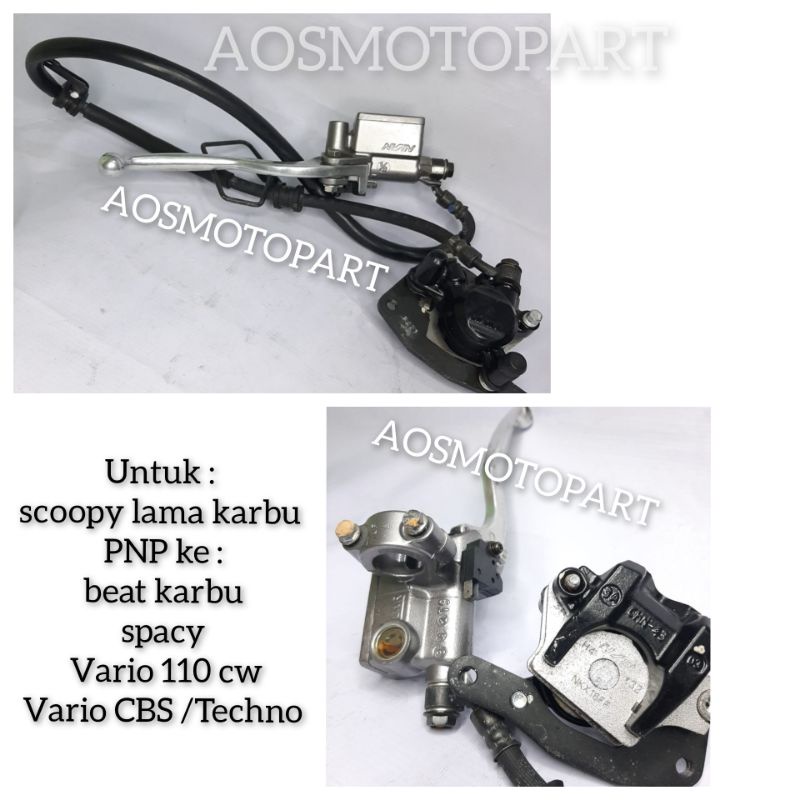 kaliper palababi cakram set handle rem depan Scoopy lama karbu ORI