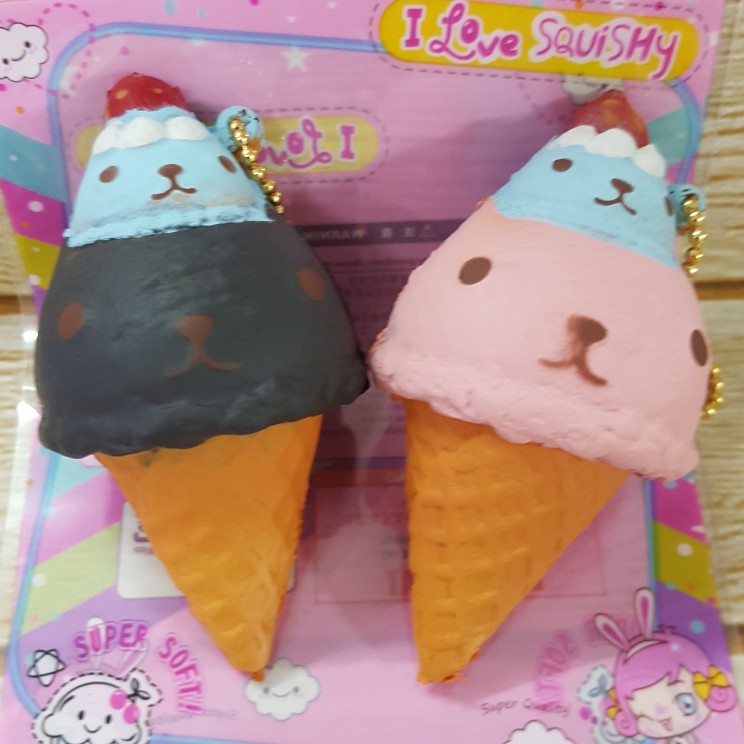 Squishy Murah Mini Kapibarasan Ice Cream Cone