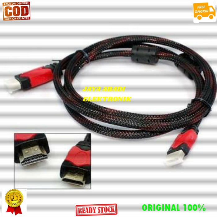 G309 ORIGINAL KABEL HDMI 1.5 METER CABLE TV CABEL TELEVISI PS GAME CPU MONITOR LAYAR LED FULL HD JEK