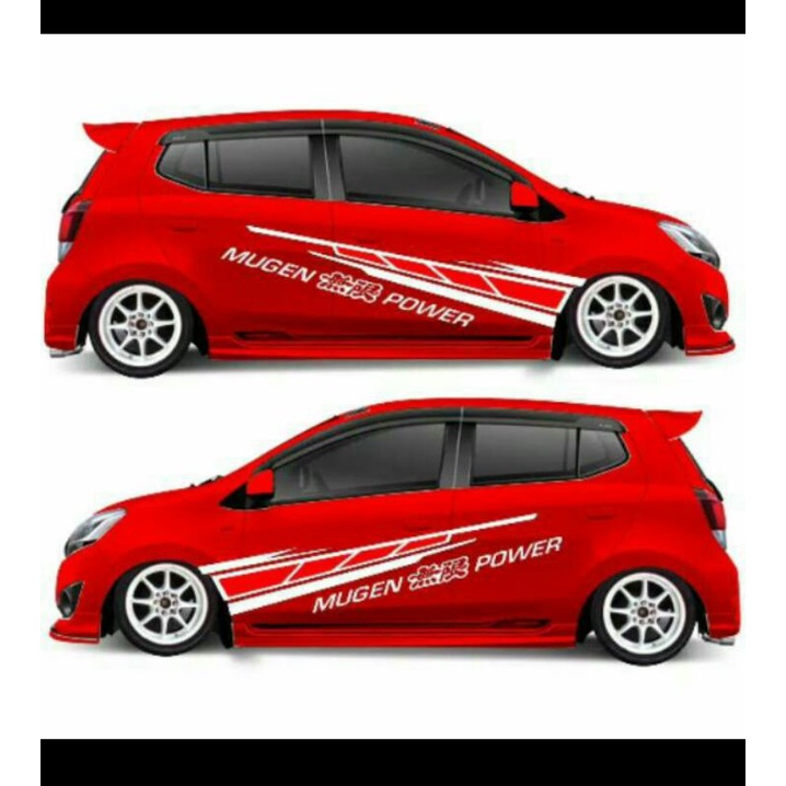Stiker mobil mugen power striping terlaris jazz yaris agya mazda ayla calya sigra brio mobilio freed