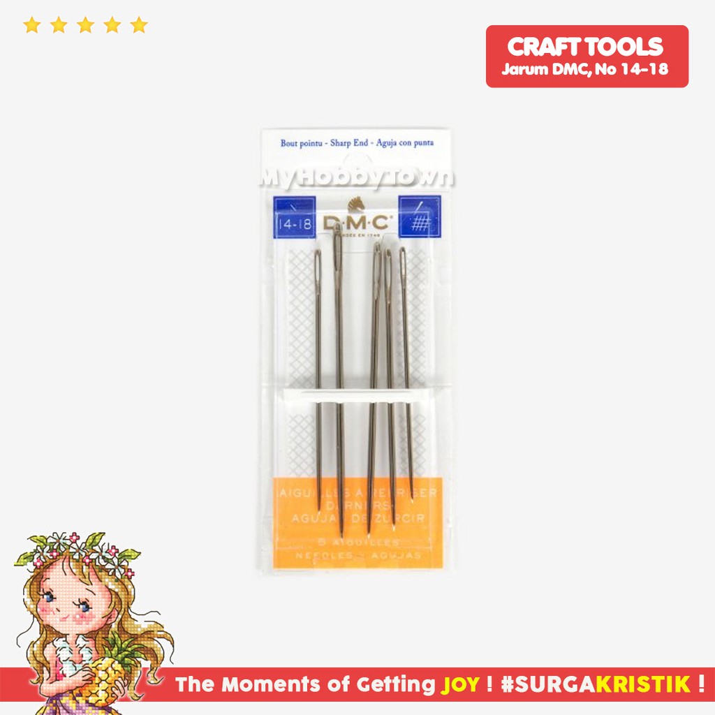 Jarum Darner Quilt Hand Sewing DMC Nomor 14-18 Ujung Tajam Sharp