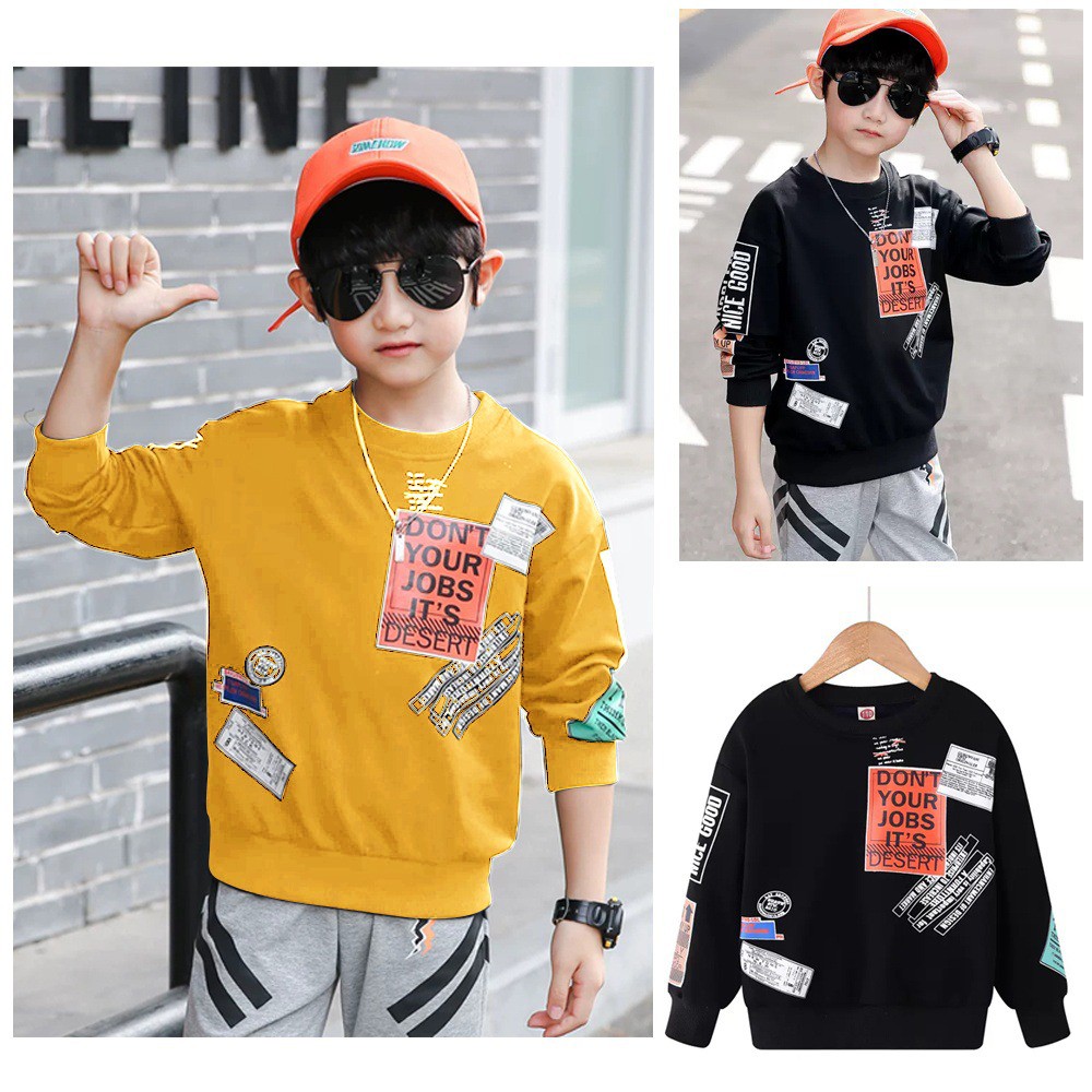 Amspro Sweater anak laki-laki Baju anak laki-laki kaos anak Ibra