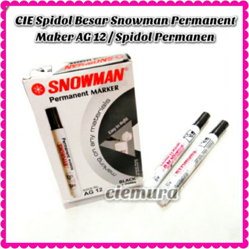 

CIE Spidol Besar Snowman Permanent Maker AG 12 / Spidol Permanen
