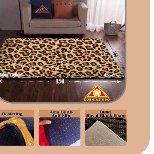 ➼ Karpet / Surpet Bulu Rasfur Printing Motif Macan Tutuk uk 100x150x2 cm ➧