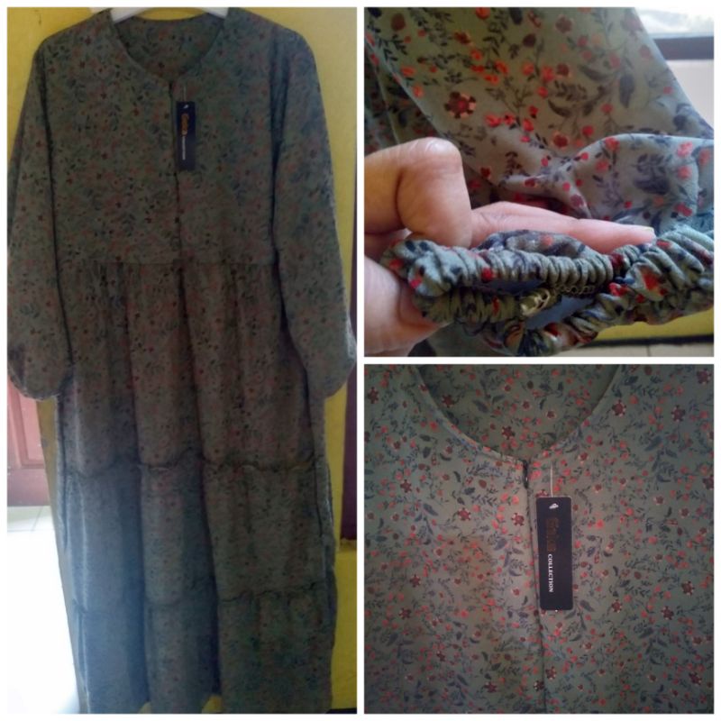 gamis ceruty bunga kecil