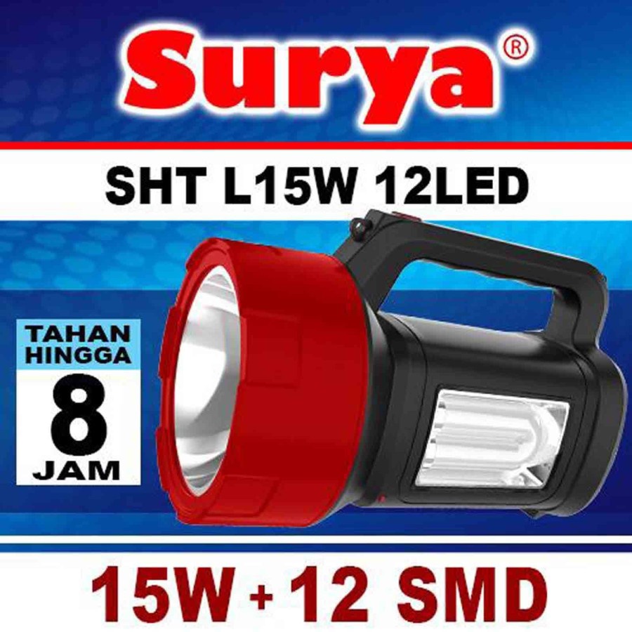 Senter Led Murah/Lampu Emergency SHT 15W 12Led Super Terang  Bisa di Cas