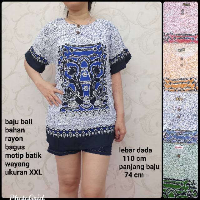 BH 168  meygrosir baju bali batik bahan rayon XXL