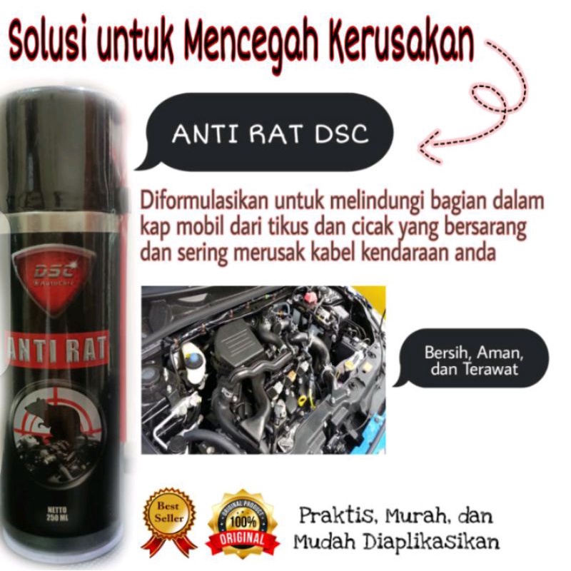 Anti rat tikus 350ml/Cara praktis usir tikus didalam kap mobil