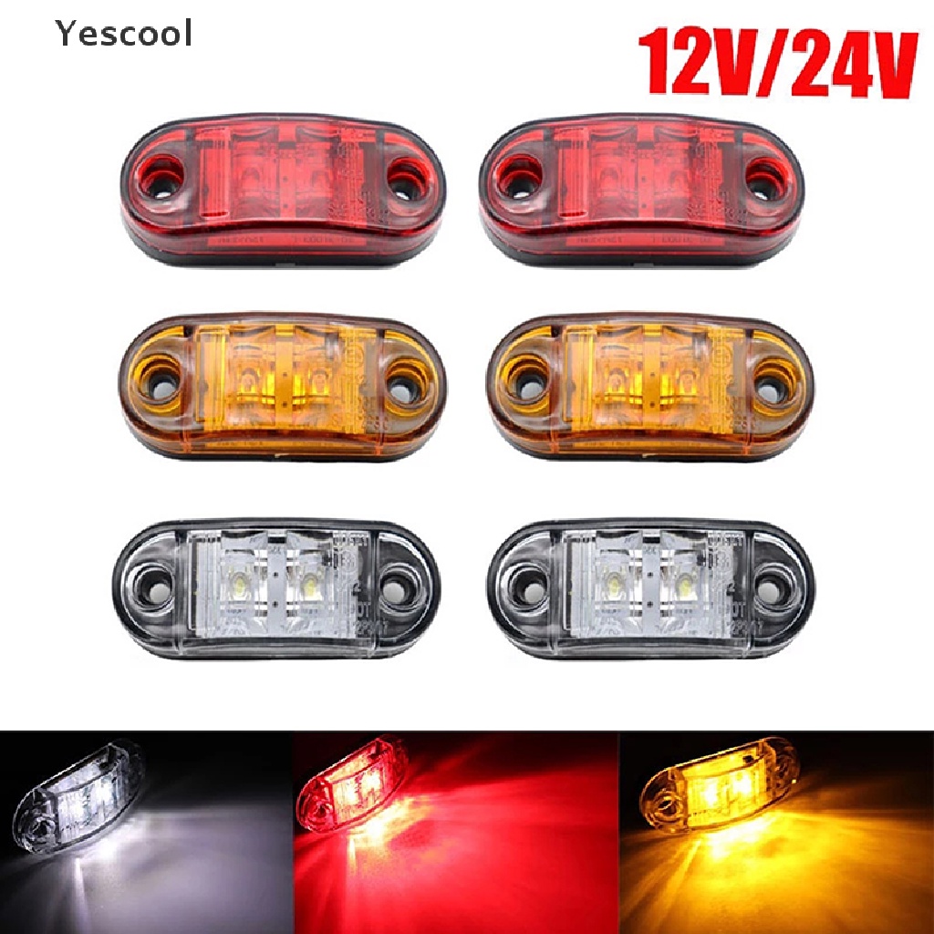 Yes Lampu Peringatan Samping LED 12V 24V Bentuk Oval Untuk Truk