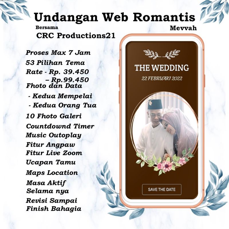 Jual Undangan Digital Website Pernikahan Murah Undangan Web Tema Foto Tanpa Foto