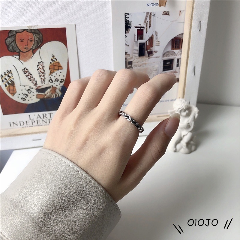 Cincin Desain Twisted Retro Korea Unik untuk Pria dan Wanita - ol