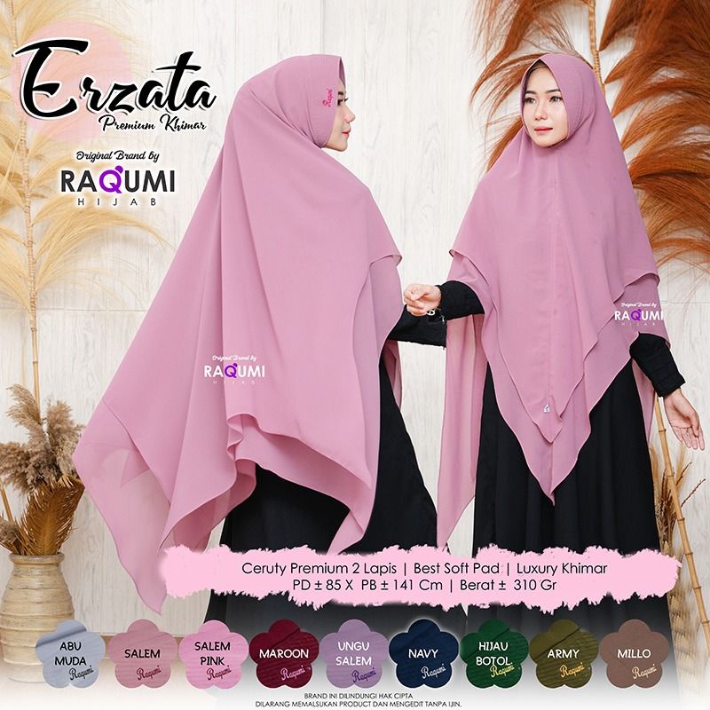 ERZATA ORIGINAL RAQUMI HIJAB | KHIMAR RAQUMI | KHIMAR JUMBO RAQUMI | KHIMAR SYARI | Khimar Ceruty