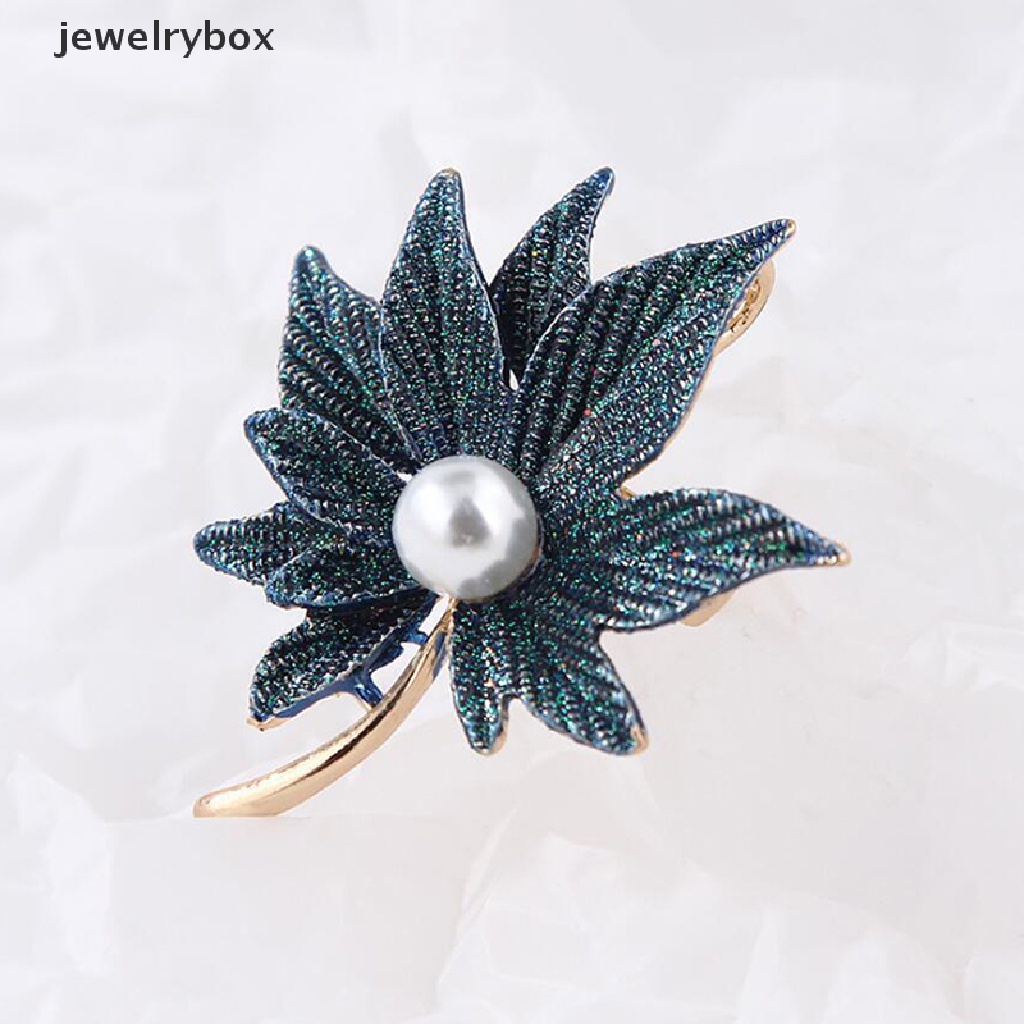 [jewelrybox] Mode Double-layer Maple Leaves Bros Syal Mutiara Topi Pin Statement Jewelry Boutique