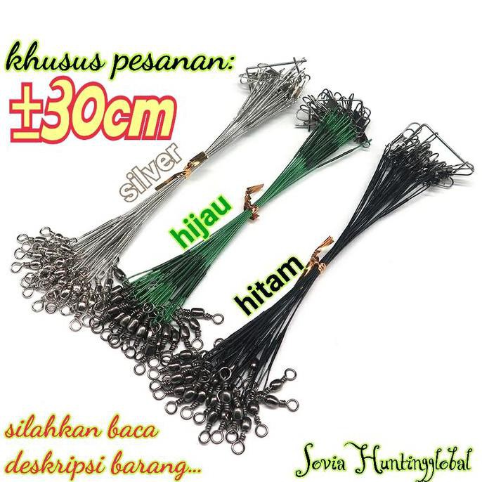 Kawat Pancing Leader Kili Kili /Sling atau Seling leader Hitam 30 cm