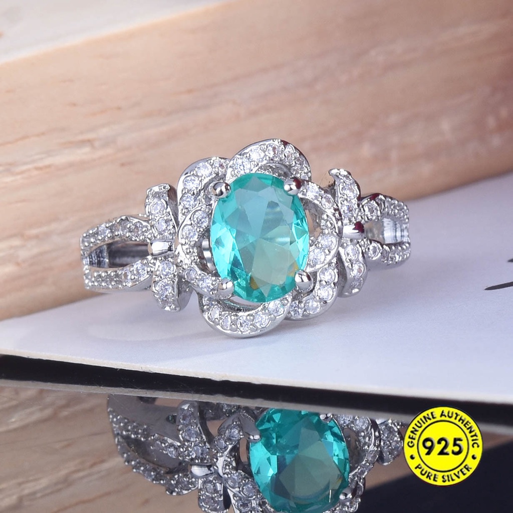 Cincin Model Terbuka Desain Bunga Mawar Hias Permata Warna Warni Adjustable Untuk Wanita