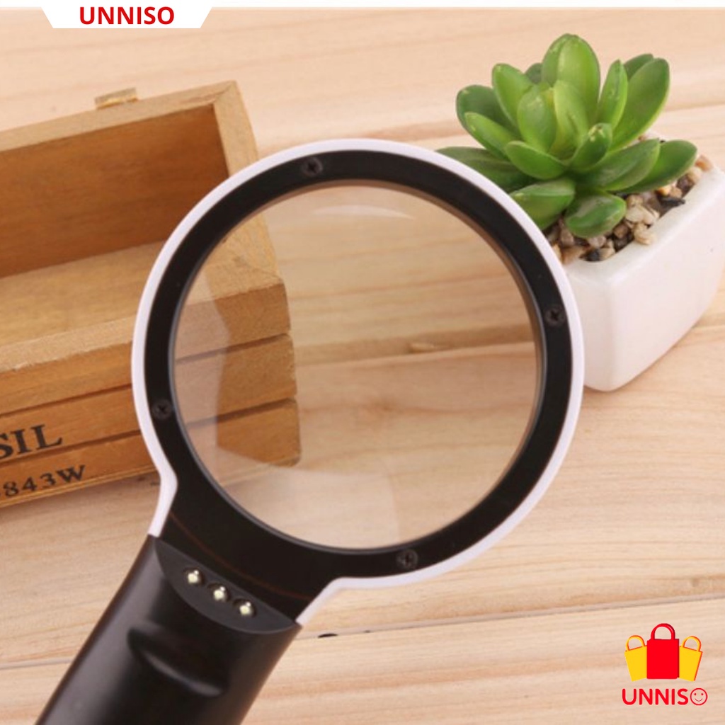 UNNISO - Manifier Glass Kaca Pembesar Lampu LED 95 Mm MG2
