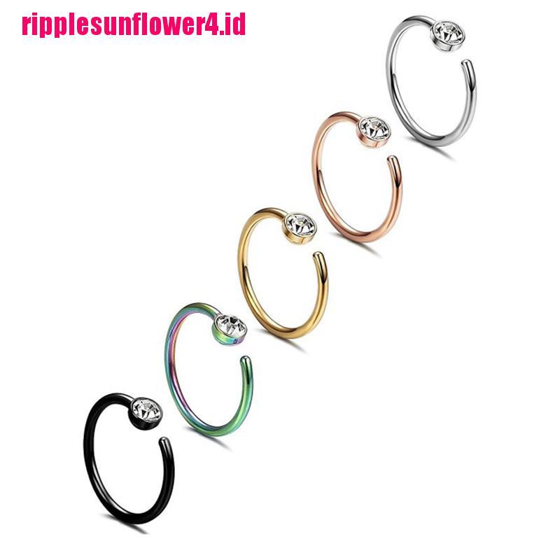 1pc Anting Jepit Hidung Tanpa Tindik Bahan Stainless Steel