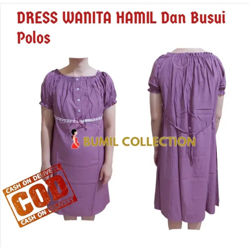 Baju Hamil Dress Baju Ibu Hamil Dan Menyusui Polos
