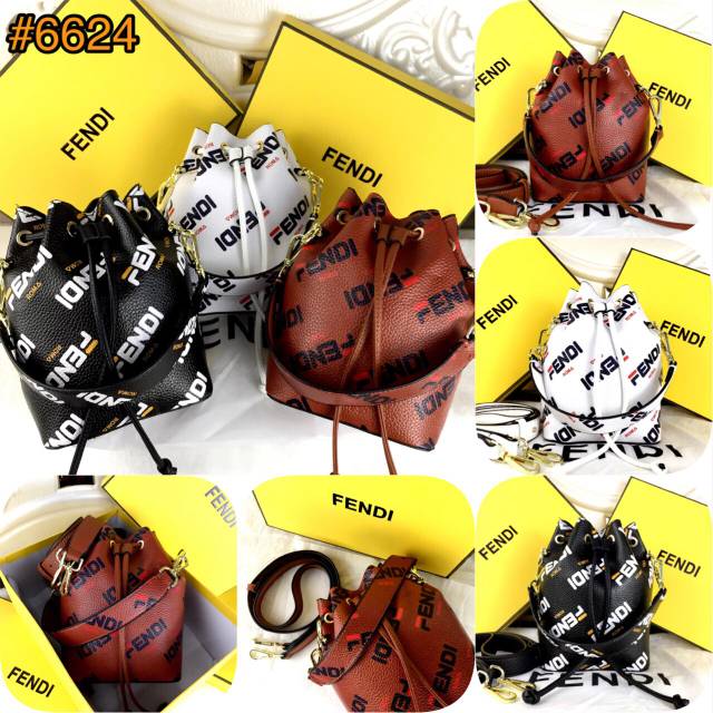 VIPP SALE FENDI~MANIA Montresor Mini Leather Bucket Bag SS19