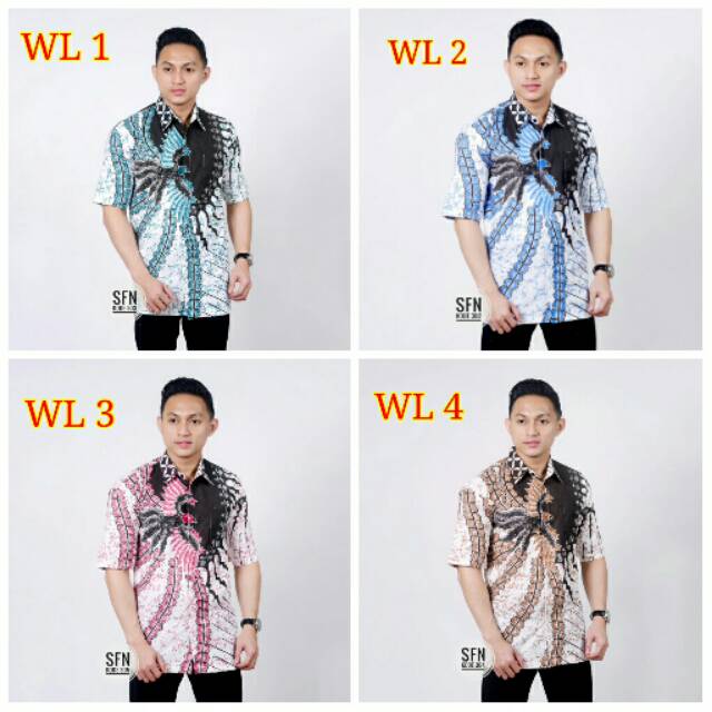 Kemeja batik pria lengan pendek lawasan sogan terlaris M L XL XXL