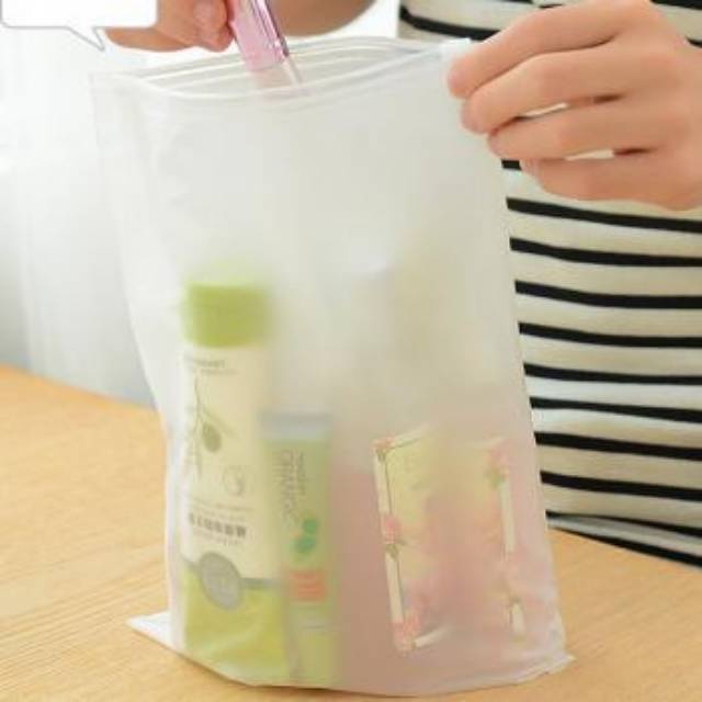 ( JENIS TEBEL ) Plastik Klip organizer / Pouch Anti air / Kantong  KEDAP Travel Serbaguna Waterproof 1 pcs Plastik Pouch Organizer 1pc Transparan Kantung Anti Air Praktis Klip / Zipper lock / zipper storage bag / zipper travel pouch / travel pouch serbagu