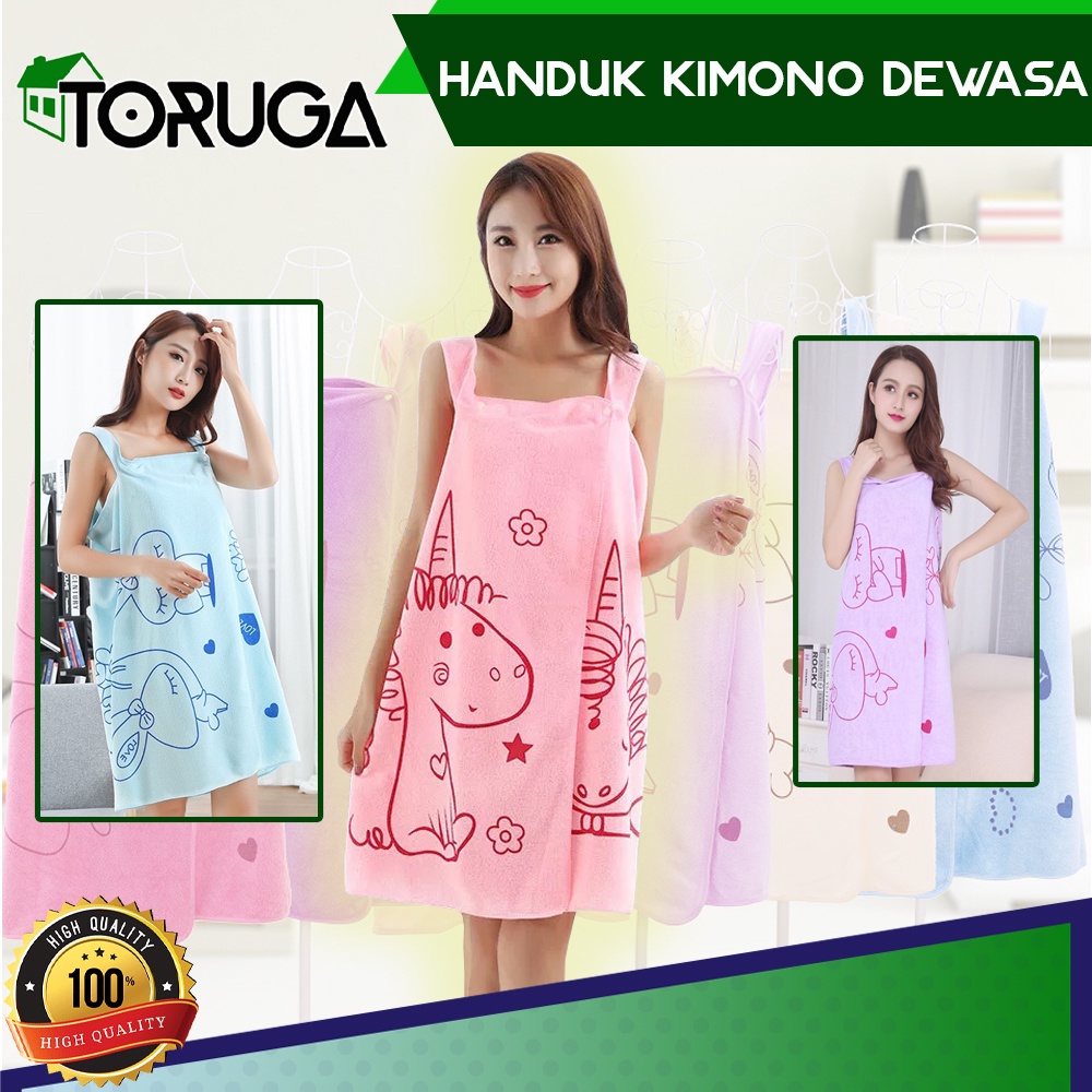 Baju Hannduk Kimono Dewasa Wearable Bath Towel Dress Multifungsi