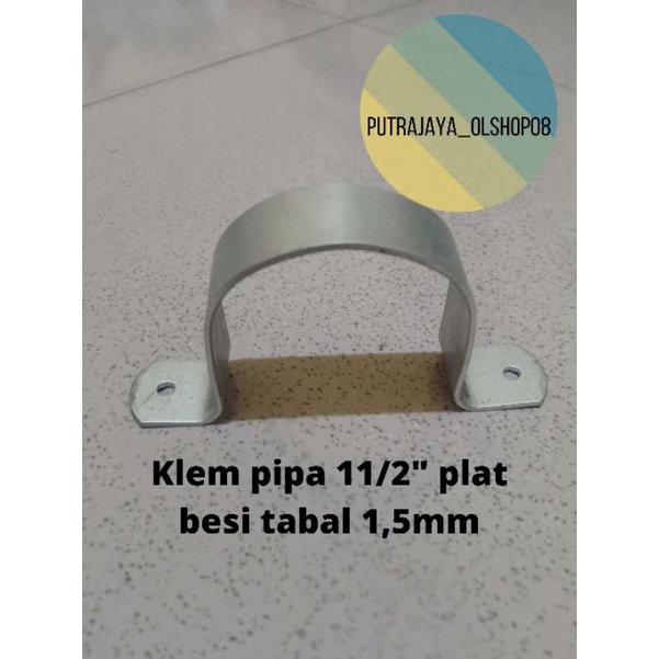 klem pipa plat besi tebal 11/2" klem paralon plat besi tebal 11/2"