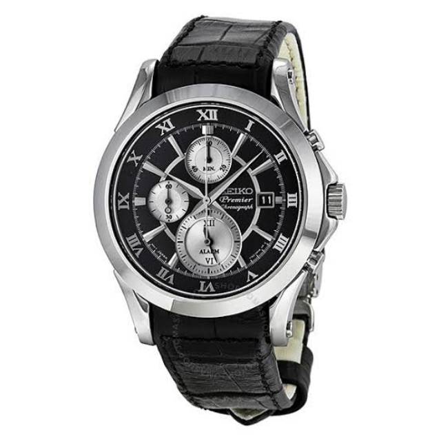 Jam Tangan Pria SEIKO SNAD29 Premier Chronograph Kinetic Watch Original SNAD29P1