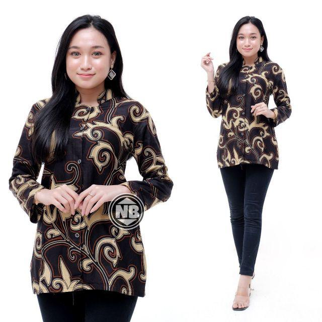 [ TERBARU ] ATASAN BATIK WANITA KERJA KANTOR ORI SHABIRAH BATIKSOLO BLOUSE BLUSEBATIK-Nb3