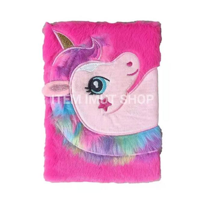 

Buku Agenda Diary Catatan Note Book Motif Fur Bulu Karakter Unicorn