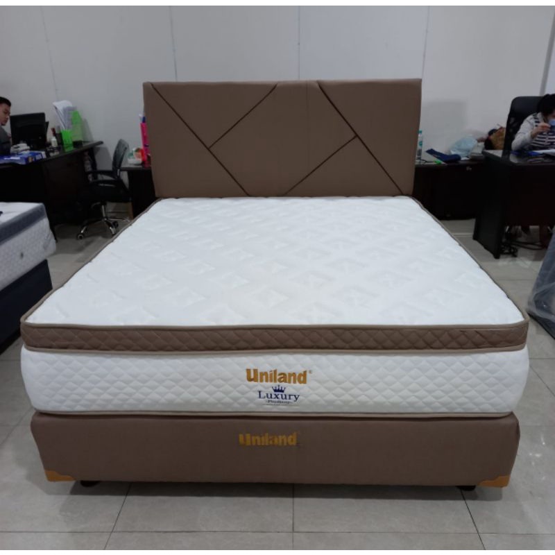 HARGA PABRIK - UNILAND LUXURY CARAMEL PLUSHTOP 160 SPRINGBED SET - FREE ONGKIR SEMARANG