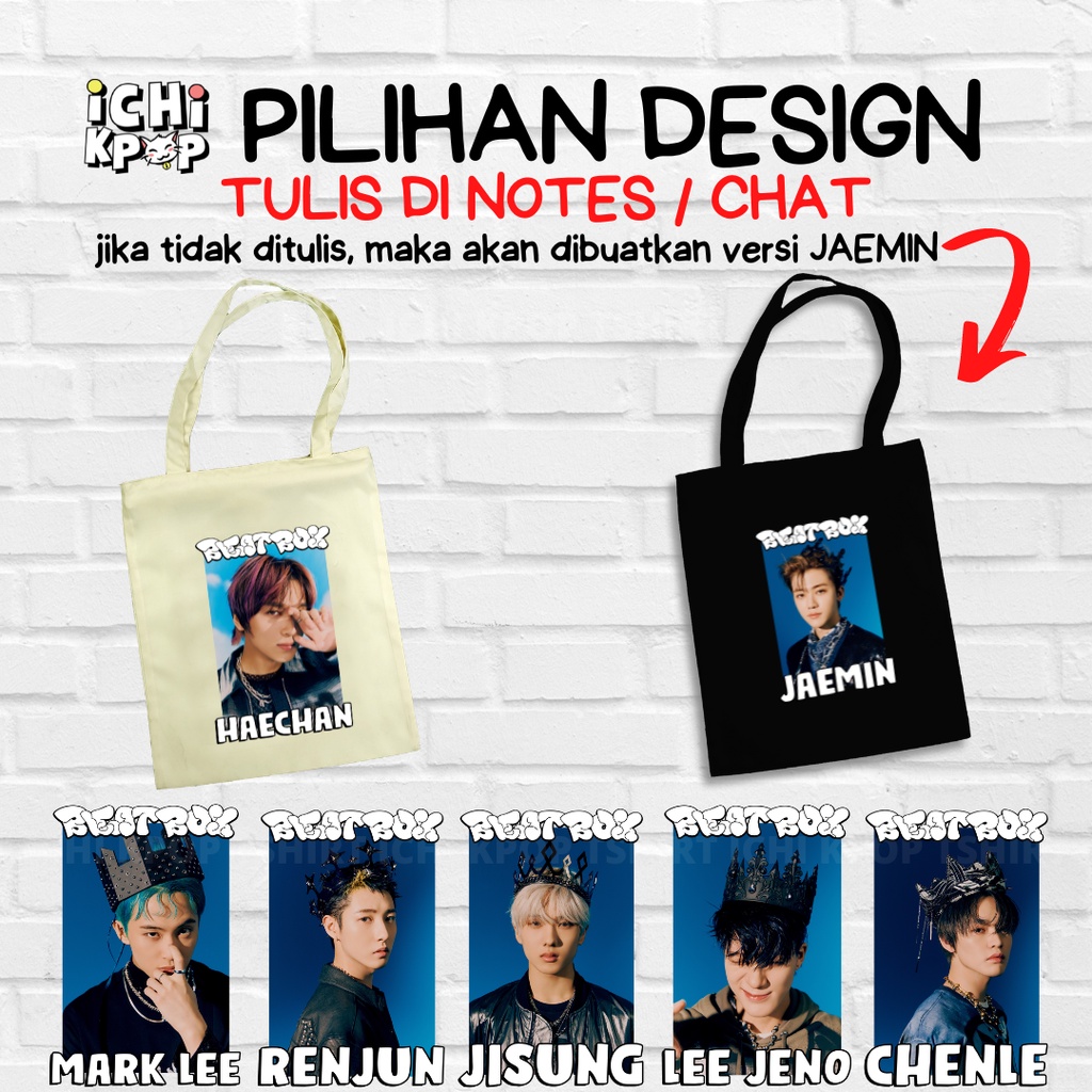 [ICHI KPOP] TOTEBAG NCT BEATBOX FOTO (JAEMIN HAECHAN MARK LEE JENO CHENLE JISUNG RENJUN)