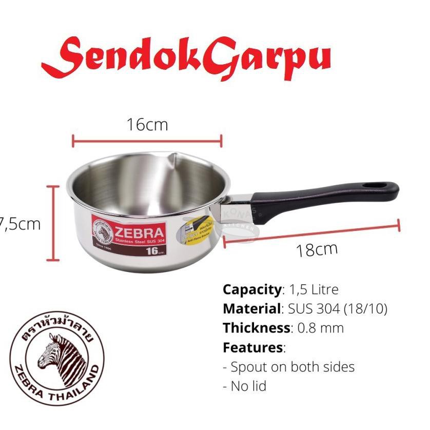 Panci Saucepan Zebra16cm SUS304 / panci susu .