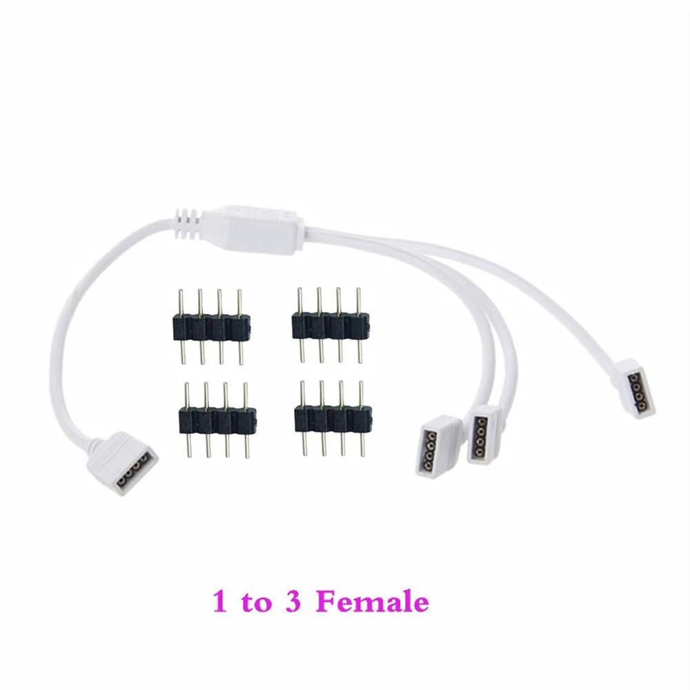 Agustin 4pin RGB Splitter 4pin Jarum 1to2 1to3 1to4 Konektor LED Strip Female Connector Adaptor LED Strip Konektor RGB