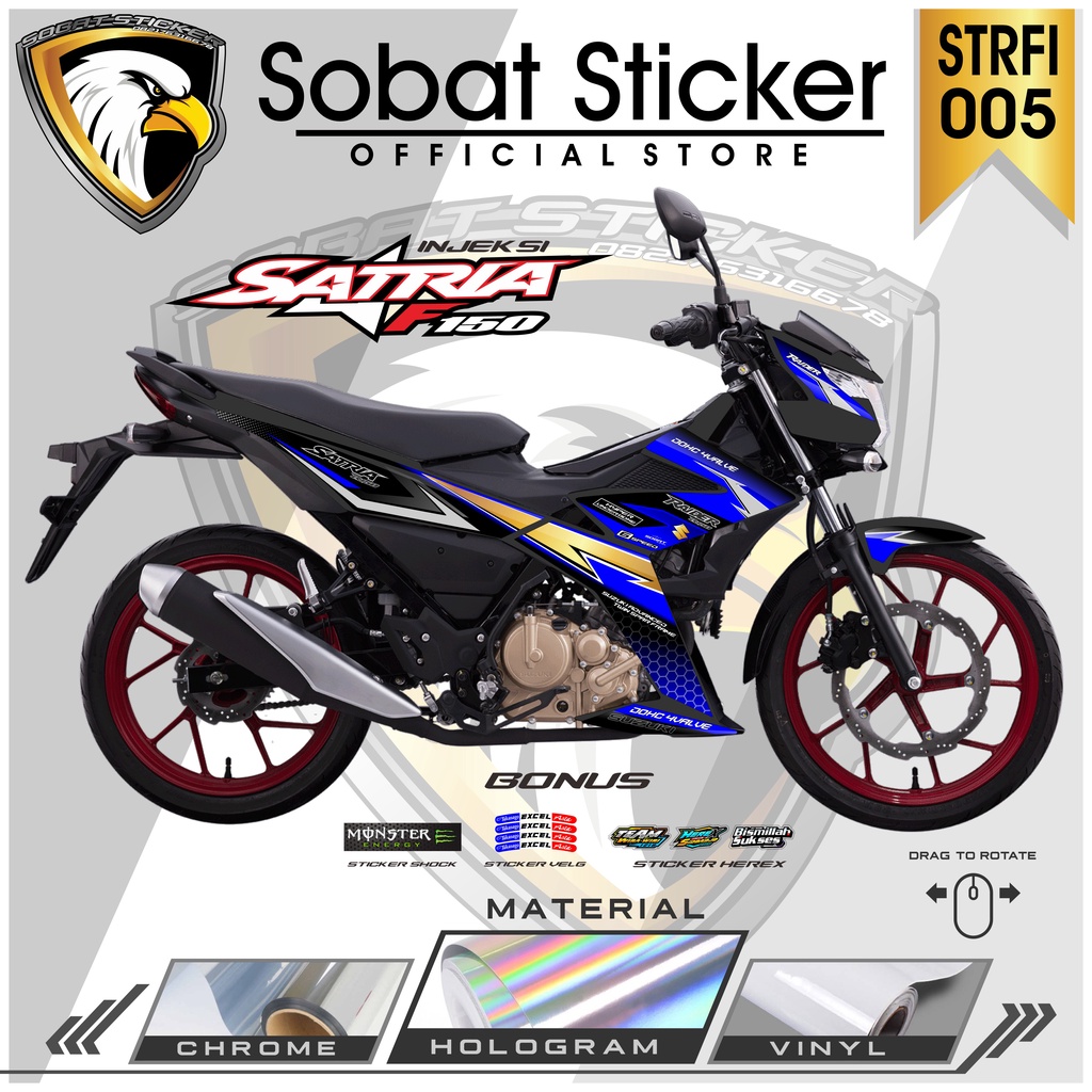 STRIPING SATRIA FU INJEKSI - STRIPING HOLOGRAM SATRIA CRHOME VINYL SUZUKI SATRIA FU FI INJEKSI 005